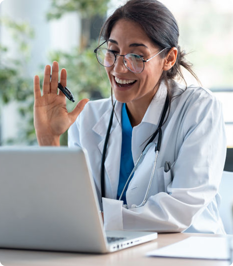 Doctor on video call
